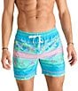 Chubbies Neptune's Weekend Wear Classic 5.5#double; Swim Trunks, Color:Teal Printed Stripe - Image 1