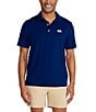 Color:Bright Blue - Image 1 - Out Of Blue Embroidered Flag Short Sleeve Performance Polo Shirt