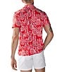 Color:Bright Red - Image 2 - Pineapple Print Short Sleeve Performance Polo Shirt