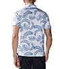 Color:Optic White - Image 2 - Plant Dad Palm Leaf Printed Short Sleeve Performance Polo Shirt