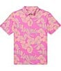 Chubbies Short Sleeve Flamingo Flower Performance Polo - Image 1
