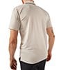 Color:Light Pastel Grey - Image 2 - Short Sleeve Performance Palm Tree Polo Shirt