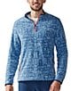 Color:Bright Blue - Image 1 - The Apres Low Pile Long Sleeve Printed Quarter-Zip Pullover