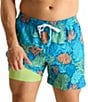 Chubbies The Coral Quarrels 5.5#double; Classic Lined Swim Trunks, Color:Bright Blue - Image 1
