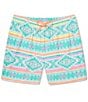 Color:Aqua - Image 1 - Family Matching The En Fuegos 5.5#double; Inseam Stretch Swim Trunks