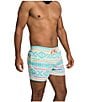 Color:Aqua - Image 3 - Family Matching The En Fuegos 5.5#double; Inseam Stretch Swim Trunks