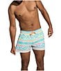 Color:Aqua - Image 4 - Family Matching The En Fuegos 5.5#double; Inseam Stretch Swim Trunks