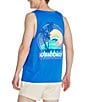 Color:Bright Blue - Image 1 - The Giant Wave Graphic Tank Top
