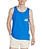 Color:Bright Blue - Image 2 - The Giant Wave Graphic Tank Top