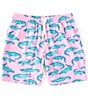 Color:Pink - Image 1 - Family Matching The Glades 7#double; Inseam Stretch Swim Trunks