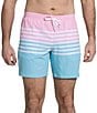 Color:Pink - Image 1 - The On The Horizons 7#double; Inseam Stretch Swim Trunks