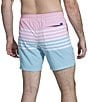 Color:Pink - Image 2 - The On The Horizons 7#double; Inseam Stretch Swim Trunks