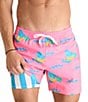 Chubbies The Pineapple Floaters 5.5#double; Classic Swim Trunks, Color:Bright Pink - Image 1