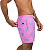Color:Bright Blue - Image 2 - The Prince of Prints 5.5#double; Classic Swim Trunks