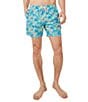 Color:Medium Blue - Image 1 - Wild Tropics Classic 5.5#double; Inseam Modern Fit Swim Trunks