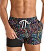 Chubbies Zig Zaggers 5#double; Inseam Swim Trunks, Color:Black - Image 1