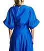 CIEBON Clarisa V-Neck Half Sleeve Tie Front Coordinating Cropped Blouse - Image 2