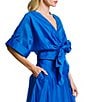 CIEBON Clarisa V-Neck Half Sleeve Tie Front Coordinating Cropped Blouse - Image 3