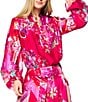 CIEBON Coordinating Fatimah Floral Print Mandarin Neck Long Sleeve Blouse, Color:Pink Multi - Image 1