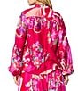 CIEBON Coordinating Fatimah Floral Print Mandarin Neck Long Sleeve Blouse, Color:Pink Multi - Image 2