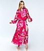 CIEBON Coordinating Fatimah Floral Print Mandarin Neck Long Sleeve Blouse, Color:Pink Multi - Image 5