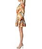 CIEBON Emerie Chevron Stripe Split V-Neck Long Sleeve Mini Dress, Color:Tangerine Multi - Image 3