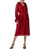 CIEBON Fabien Flutter Split V-Neck Long Sleeve Midi Dress - Image 1