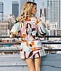 CIEBON Kaiya Printed Poplin Elastic High Waist Coordinating Shorts, Color:Pink Multi - Image 6