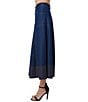 CIEBON Lilian Denim High Waist Button Front A-Line Midi Skirt, Color:Navy - Image 3