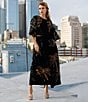 CIEBON Nuri Palm Tree Cotton Poplin Embroidered High Waist Maxi Coordinating Skirt, Color:Black/Brown - Image 6