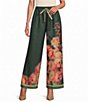 CIEBON Petite Size Azra Floral Printed Wide Leg Pull-On Coordinating Pants - Image 1