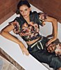 CIEBON Petite Size Azra Floral Printed Wide Leg Pull-On Coordinating Pants - Image 5