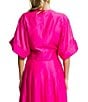 CIEBON Petite Size Clarisa V-Neck Half Sleeve Tie Front Coordinating Cropped Blouse - Image 2