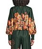CIEBON Peyton Floral Print Round Neck Long Sleeve Bubble Hem Coordinating Top - Image 2