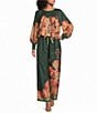 CIEBON Peyton Floral Print Round Neck Long Sleeve Bubble Hem Coordinating Top - Image 3