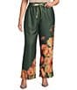 CIEBON Plus Size Azra Floral Printed Wide Leg Pull-On Coordinating Pants - Image 1