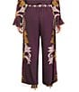 CIEBON Plus Size Mckenna Printed Wide Leg Coordinating Pants - Image 2