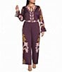 CIEBON Plus Size Mckenna Printed Wide Leg Coordinating Pants - Image 3