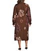 CIEBON Plus Size Rosamond Textured Floral Printed Collared Long Sleeve Midi Dress - Image 2