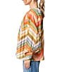 CIEBON Rileigh Chevron Stripe Print Round Neck Long Sleeve Blouse, Color:Tangerine Multi - Image 3