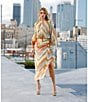 CIEBON Rileigh Chevron Stripe Print Round Neck Long Sleeve Blouse, Color:Tangerine Multi - Image 6