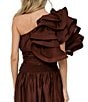 CIEBON Risa One Shoulder Mulit Tiered Ruffle Flutter Sleeve Coordinating Top - Image 2