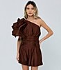 CIEBON Risa One Shoulder Mulit Tiered Ruffle Flutter Sleeve Coordinating Top - Image 4
