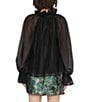 CIEBON Ziva Flutter Split V-Neck Long Sleeve Blouse Top - Image 2