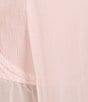 Color:Angel Pink - Image 5 - Molded Cup Chiffon and Faux Marabou Babydoll & Robe Set