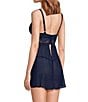 Color:Navy - Image 2 - Molded Cup Lace and Chiffon Babydoll