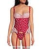 Cinema Etoile Padded Cup Heart Print Mesh & Stretch Microfiber Bustier - Image 1