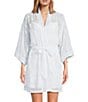 Cinema Etoile Satin Chemise & Sheer Butterfly Robe Set - Image 1