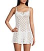 Color:White - Image 1 - Soft Cup Stretch Daisy Lace Babydoll