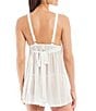 Color:Bridal White - Image 2 - Solid Chiffon & Lace Open Side Babydoll